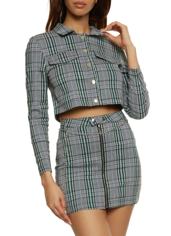 Plaid Snap Button Front Shirt sold by Rainbow