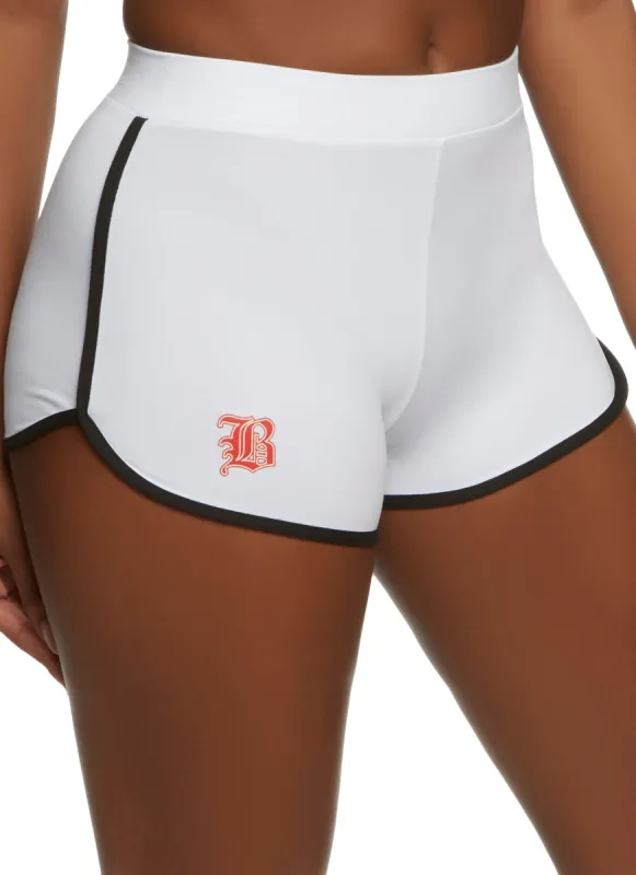 Graphic Contrast Trim Dolphin Shorts sold by Rainbow