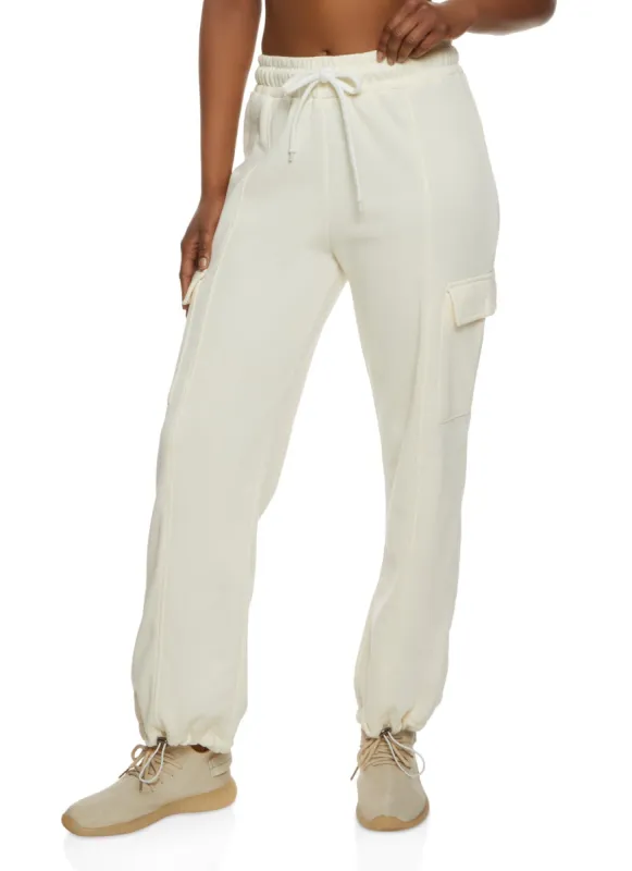 Fleece Toggle Drawstring Cargo Joggers sold by Rainbow