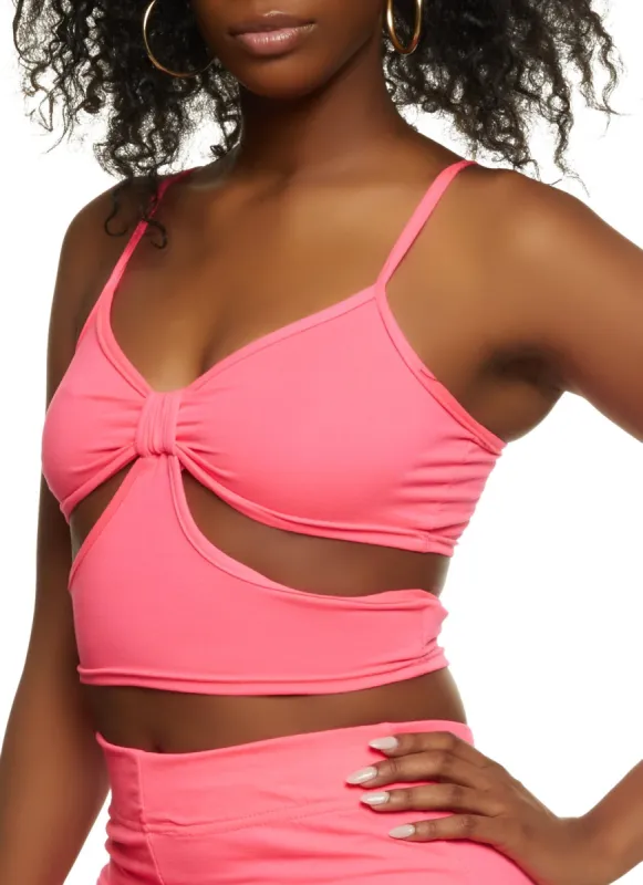 Cut Out Ruched Crop Top sold by Rainbow