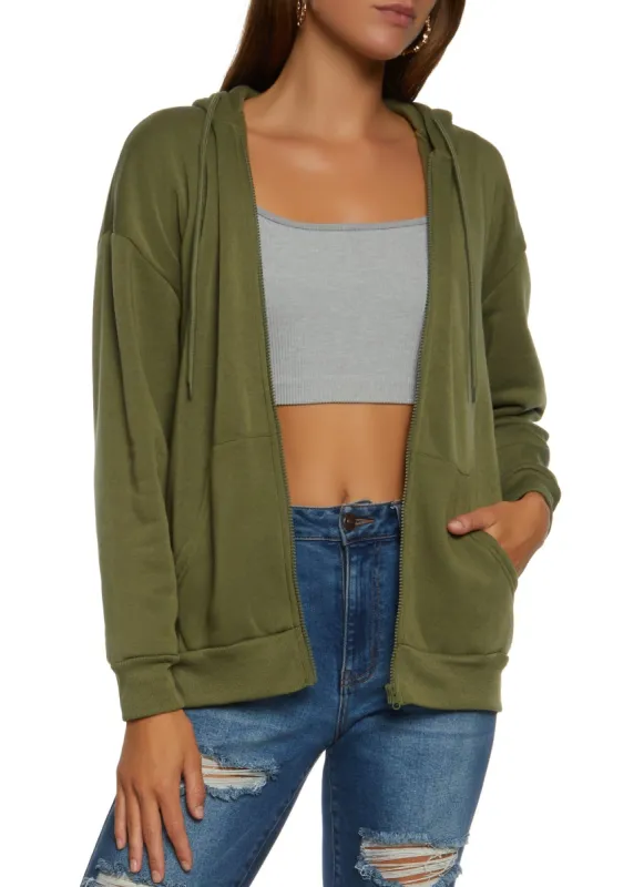 Oversized Fleece Zip Up Hoodie sold by Rainbow