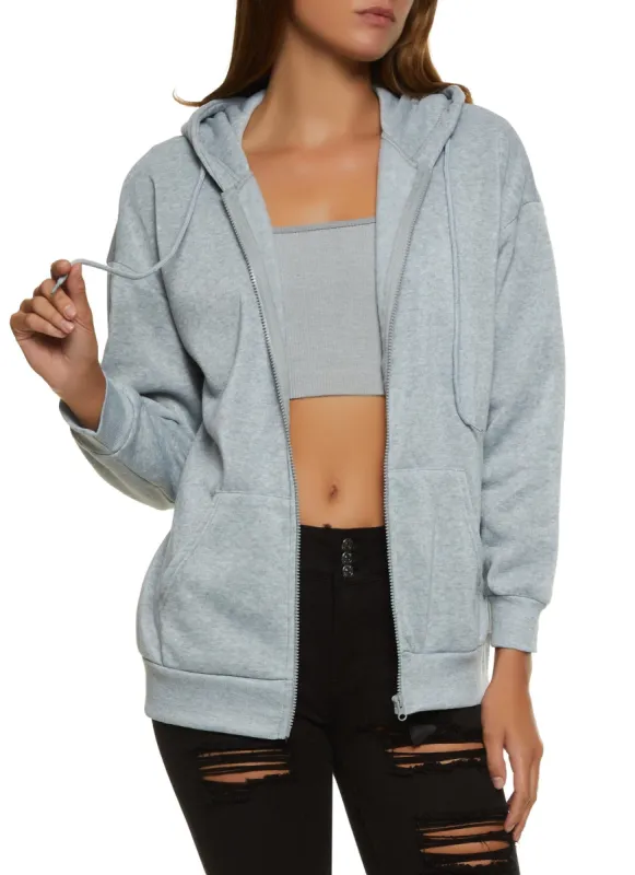 Oversized Fleece Zip Up Hoodie sold by Rainbow