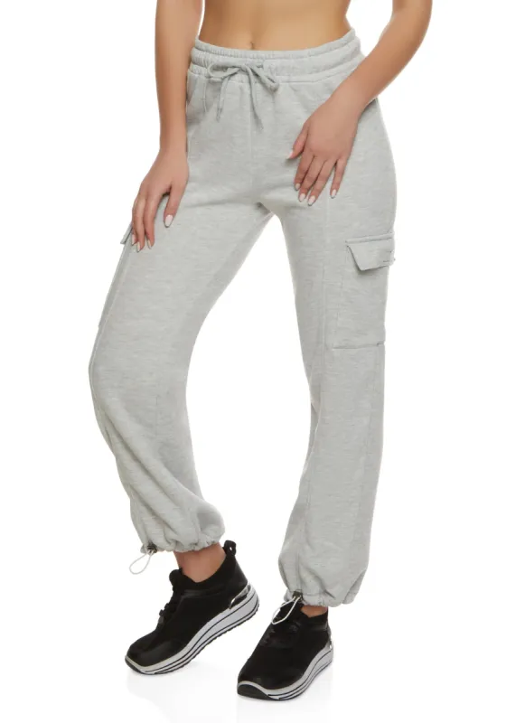 Fleece Toggle Drawstring Cargo Joggers sold by Rainbow