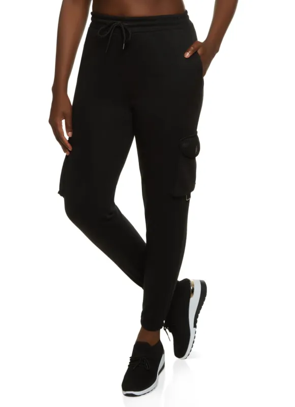 Fleece Cargo Pocket Drawstring Sweatpants sold by Rainbow