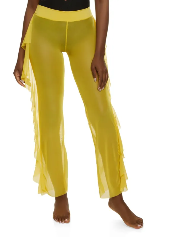 Mesh Ruffled Cover Up Pants sold by Rainbow
