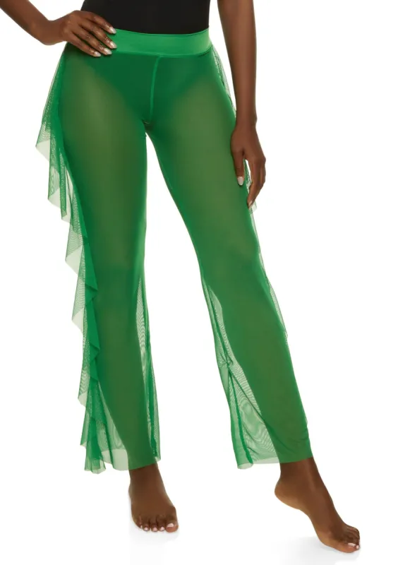 Mesh Ruffled Cover Up Pants sold by Rainbow