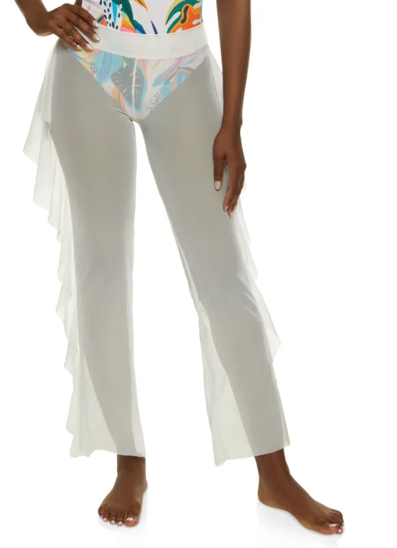 Mesh Ruffled Cover Up Pants sold by Rainbow
