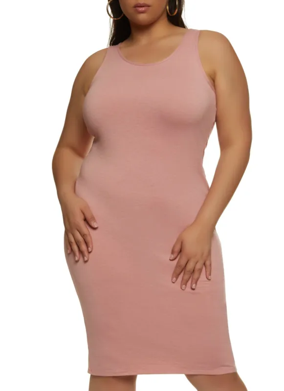 Plus Size Basic Tank Dress sold by Rainbow