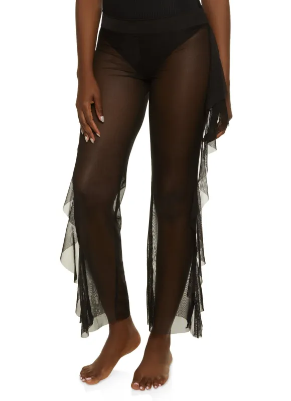 Mesh Ruffled Cover Up Pants sold by Rainbow