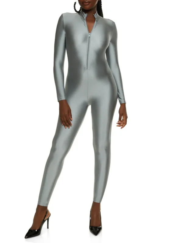 Solid Half Zip Catsuit sold by Rainbow