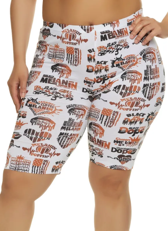 Plus Size Melanin Poppin Biker Shorts sold by Rainbow