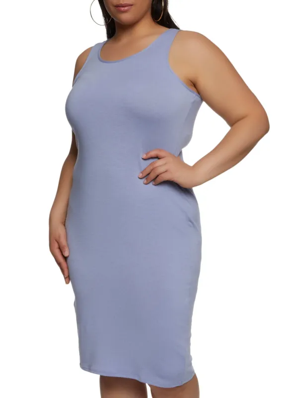 Plus Size Basic Tank Dress sold by Rainbow