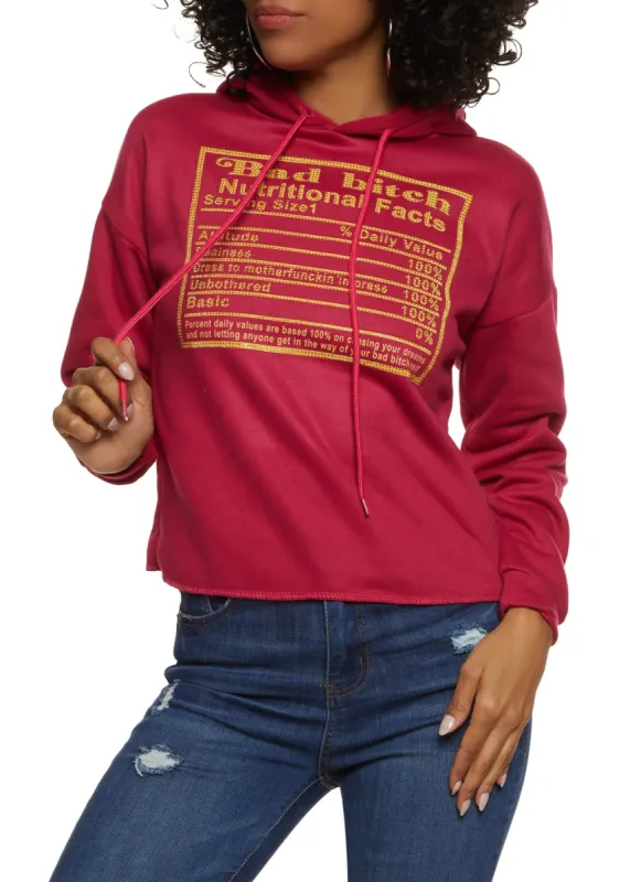 Rhinestone Nutritional Facts Hoodie sold by Rainbow