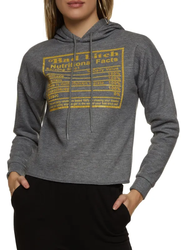Rhinestone Nutritional Facts Hoodie sold by Rainbow