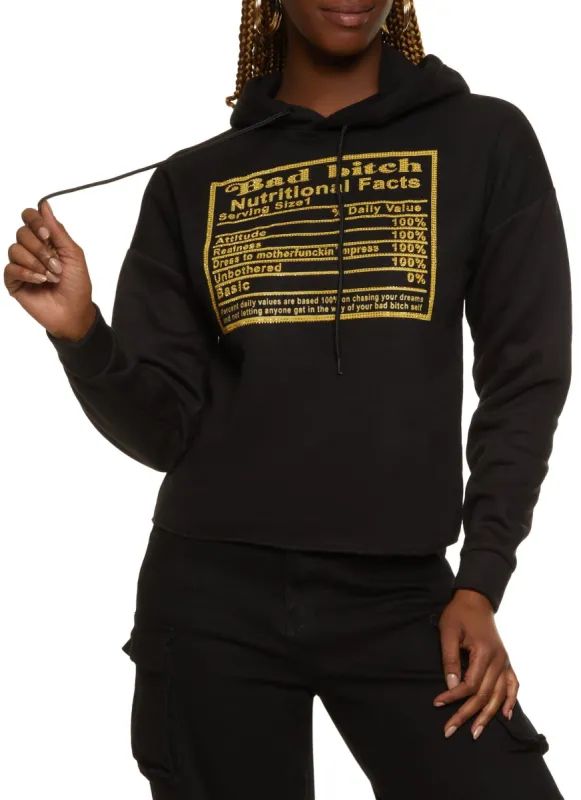 Rhinestone Nutritional Facts Hoodie sold by Rainbow