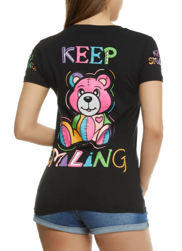 Keep Smiling Bear Graphic Tee sold by Rainbow