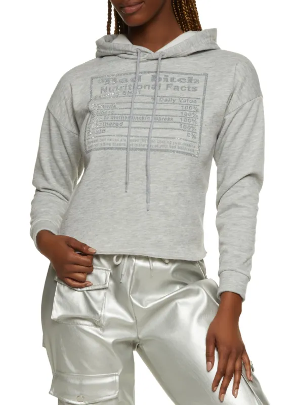 Rhinestone Nutritional Facts Hoodie sold by Rainbow