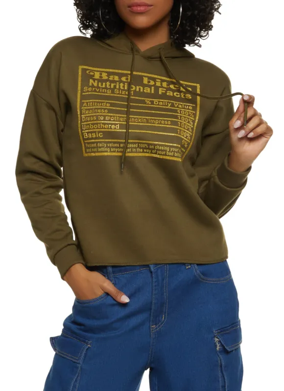 Rhinestone Nutritional Facts Hoodie sold by Rainbow