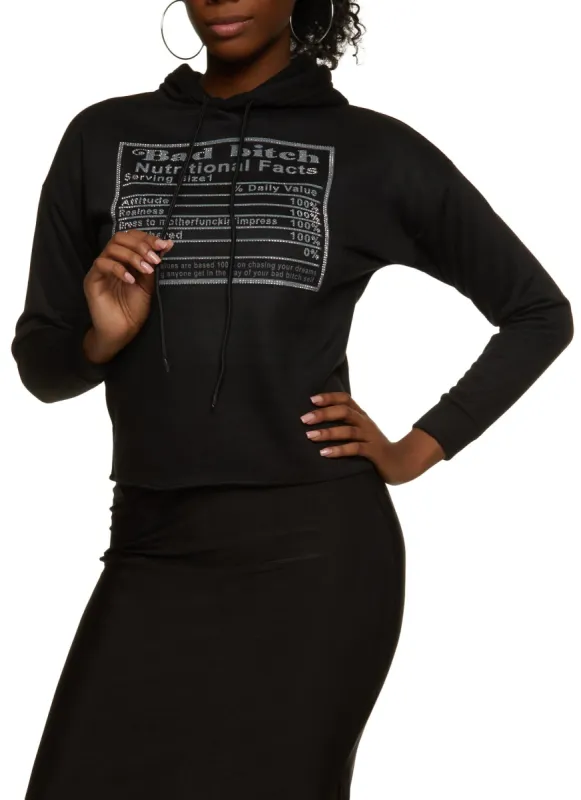 Rhinestone Nutritional Facts Hoodie sold by Rainbow