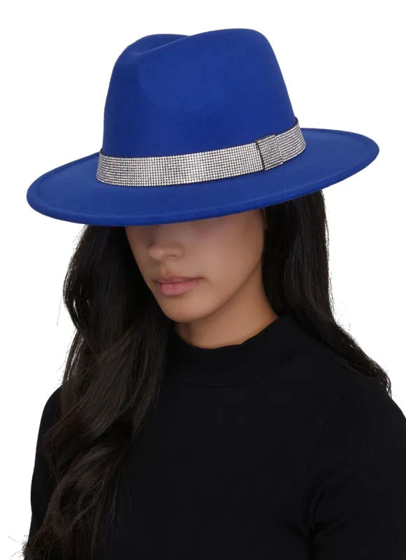 Rhinestone Trim Panama Hat sold by Rainbow