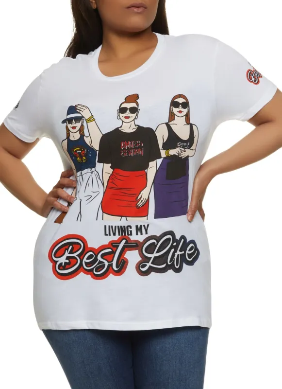 Plus Size Living My Best Life Graphic T Shirt sold by Rainbow