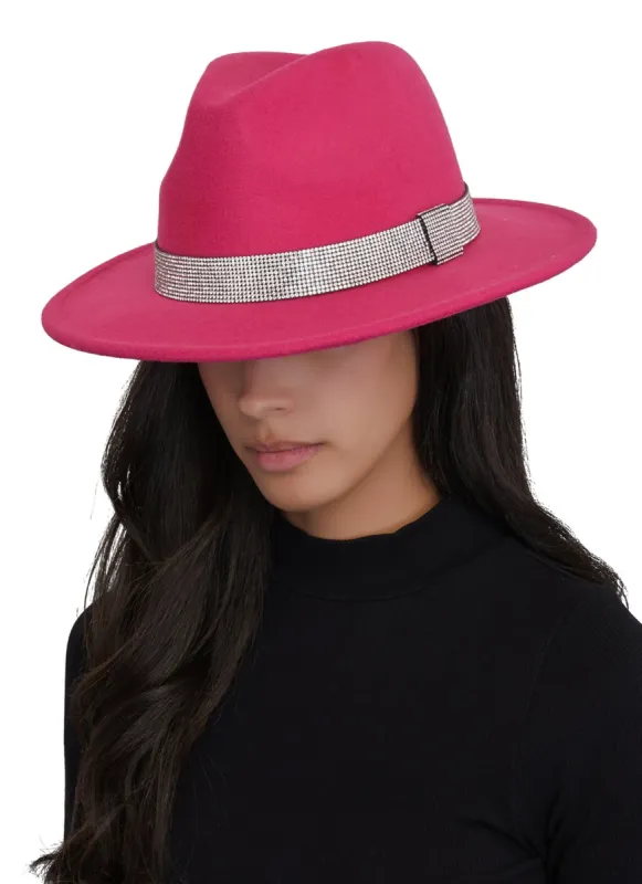 Rhinestone Trim Panama Hat sold by Rainbow