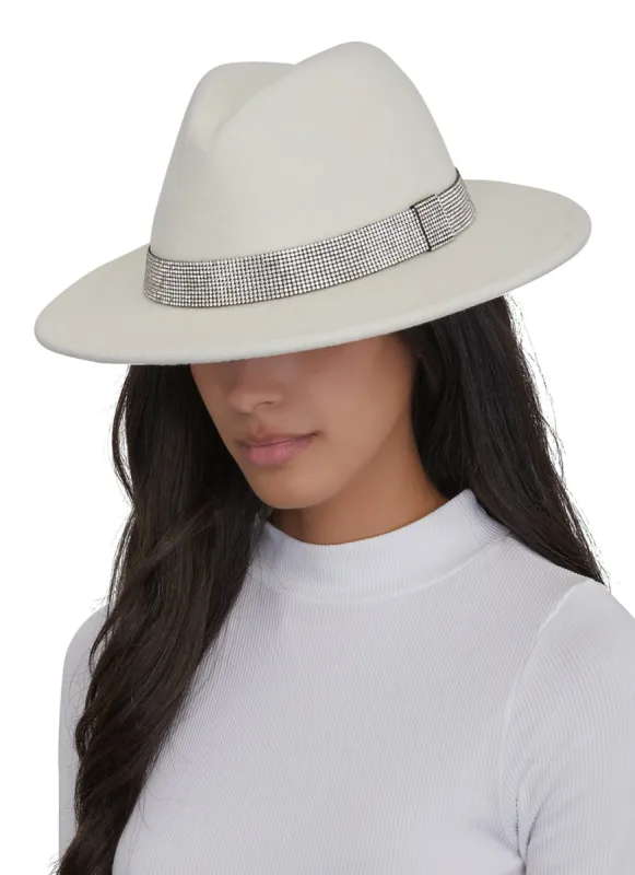 Rhinestone Trim Panama Hat sold by Rainbow