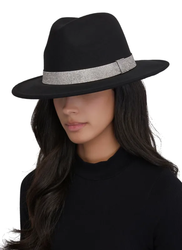 Rhinestone Trim Panama Hat sold by Rainbow