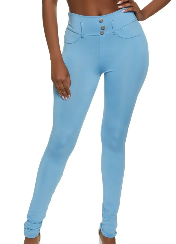 Triple Button Detail Scuba Pants sold by Rainbow