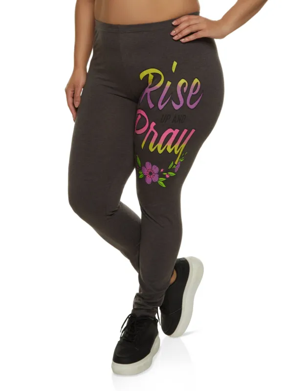 Plus Size Rise Up and Play Graphic Leggings sold by Rainbow