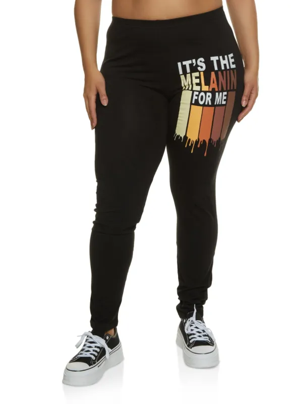 Plus Size Its The Melanin For Me Leggings sold by Rainbow