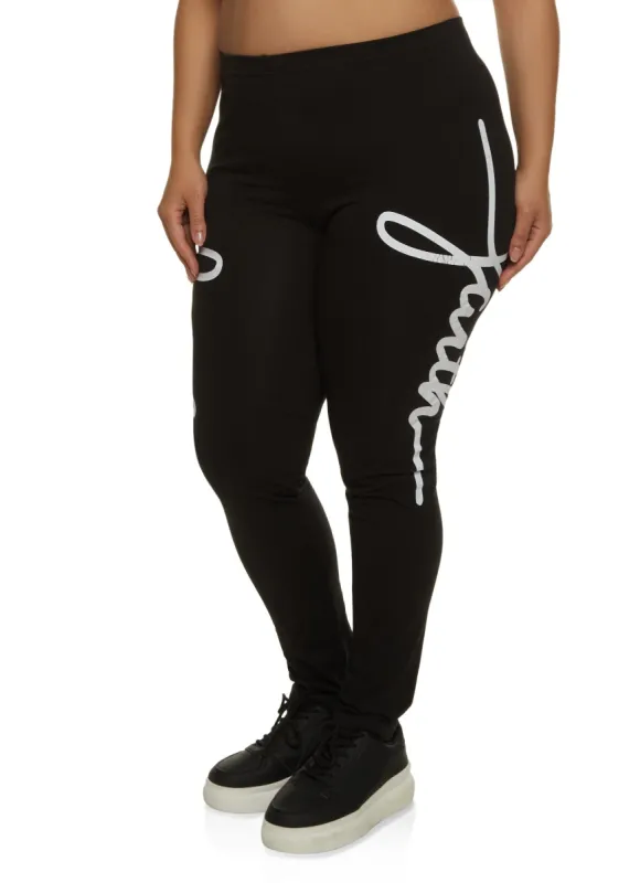 Plus Size Faith Side Graphic Leggings sold by Rainbow