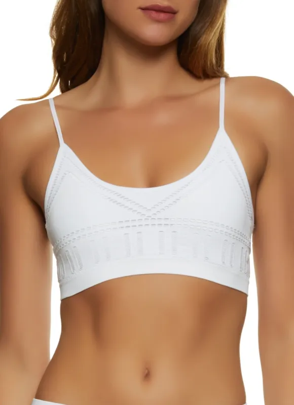 Laser Cut Cropped Active Top sold by Rainbow