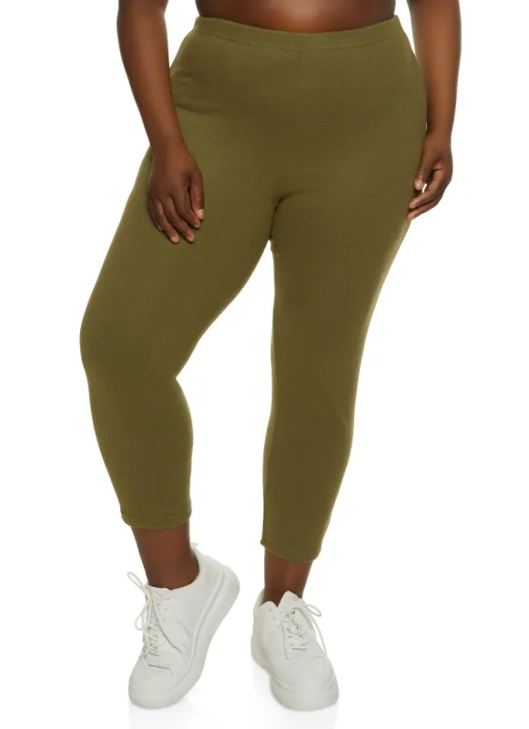 Plus Size Brushed Knit High Waist Leggings sold by Rainbow