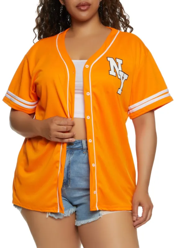 Plus Size NY Mesh Baseball Tee made by Rainbow