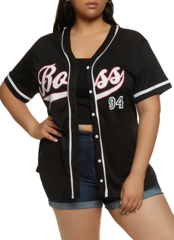 Plus Size Boss 94 Mesh Baseball Tee made by Rainbow