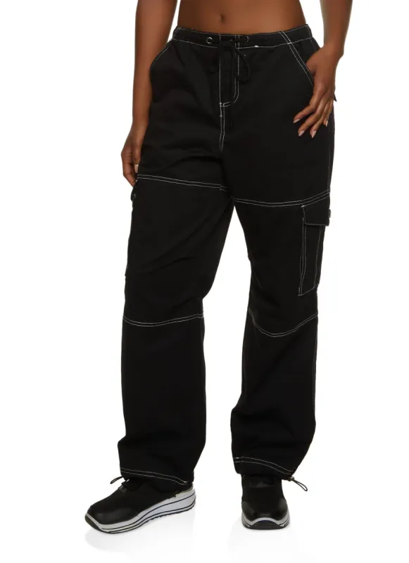Cargo Pocket Parachute Pants sold by Rainbow