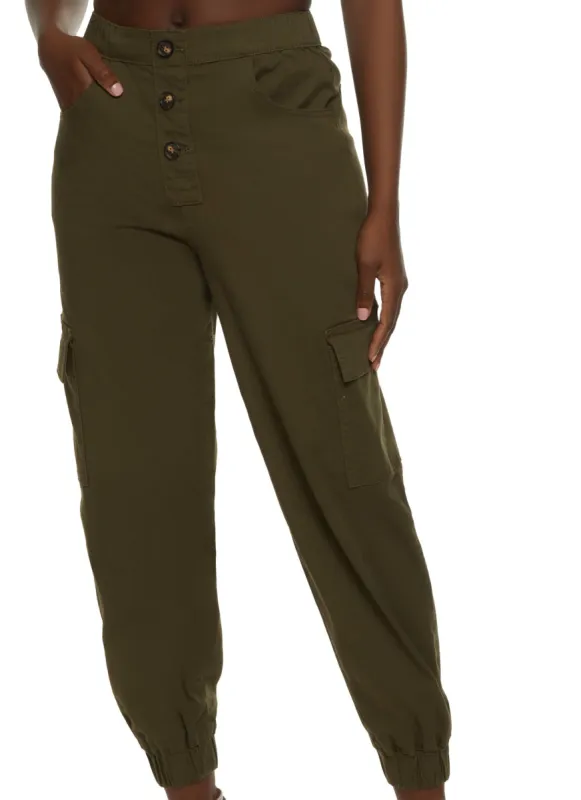 Triple Button Cargo Joggers sold by Rainbow