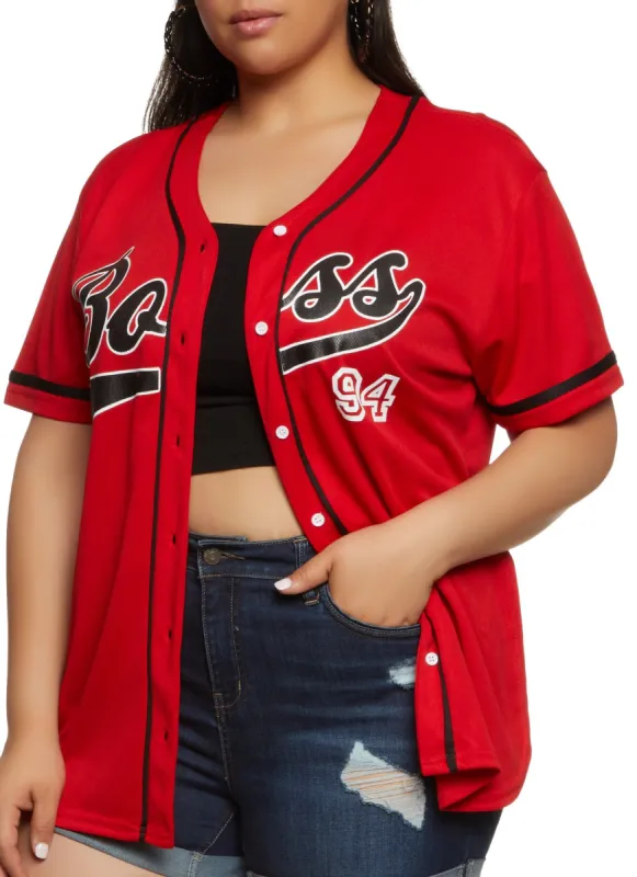 Plus Size Boss 94 Mesh Baseball Tee made by Rainbow