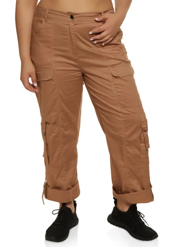 Plus Size Cuffed Cargo Pants sold by Rainbow
