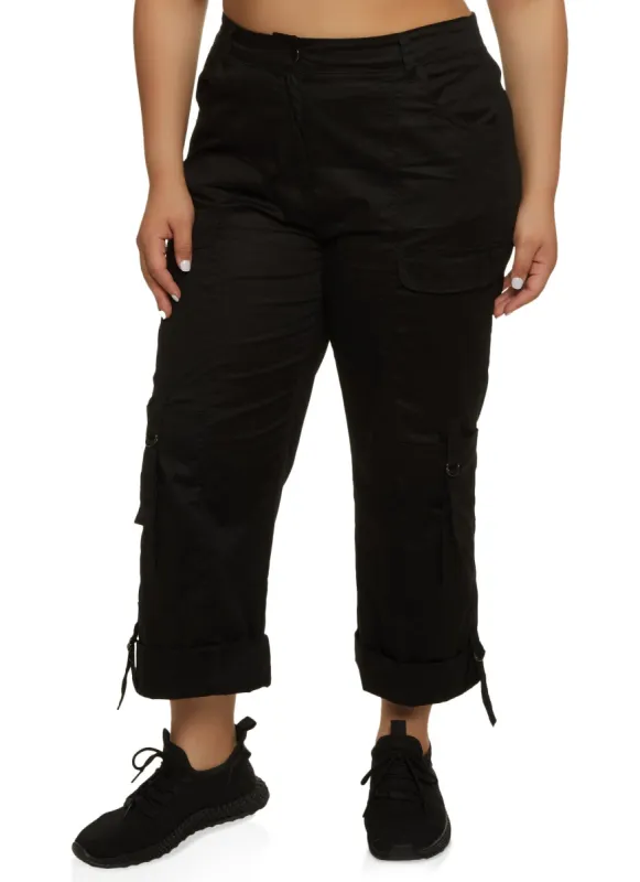Plus Size Cuffed Cargo Pants sold by Rainbow