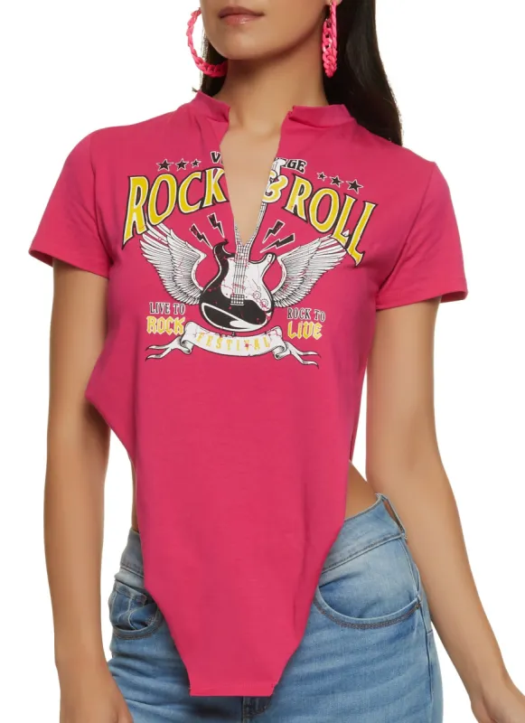 Rock and Roll Hanky Hem Graphic Tee sold by Rainbow