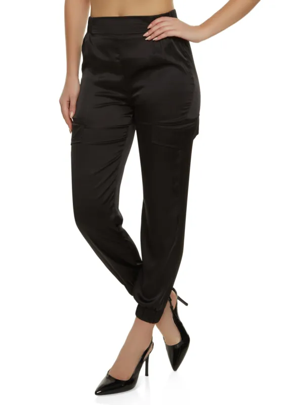 Satin Cargo Joggers sold by Rainbow