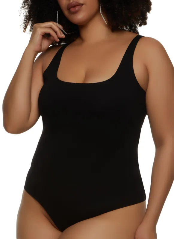 Plus Size Square Neck Tank Bodysuit sold by Rainbow