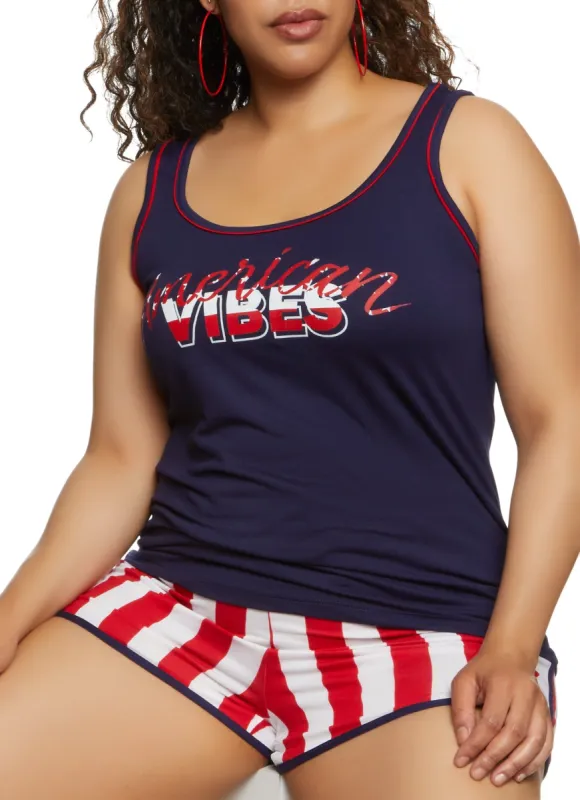 Plus Size American Vibes Tank Top sold by Rainbow