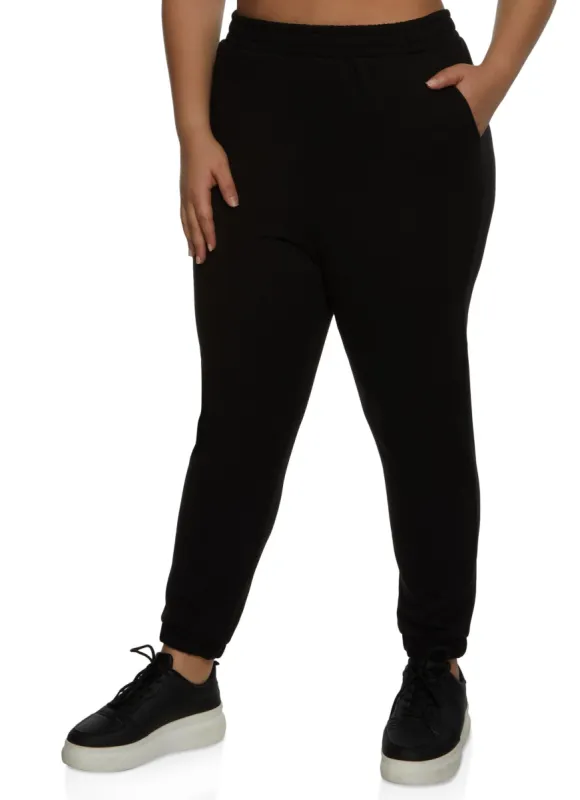 Plus Size Fleece High Waist Joggers sold by Rainbow