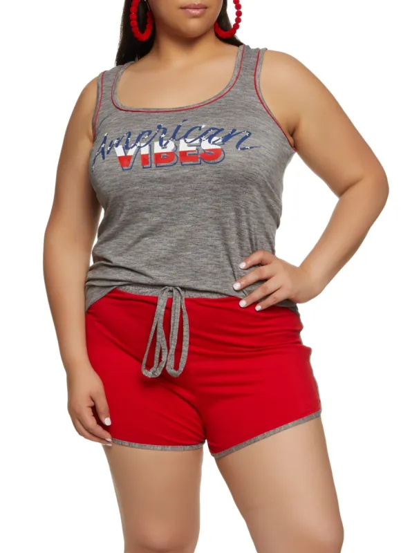 Plus Size American Vibes Tank Top sold by Rainbow