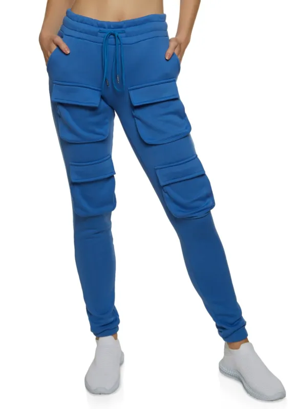 Fleece Lined Cargo Pocket Sweatpants sold by Rainbow