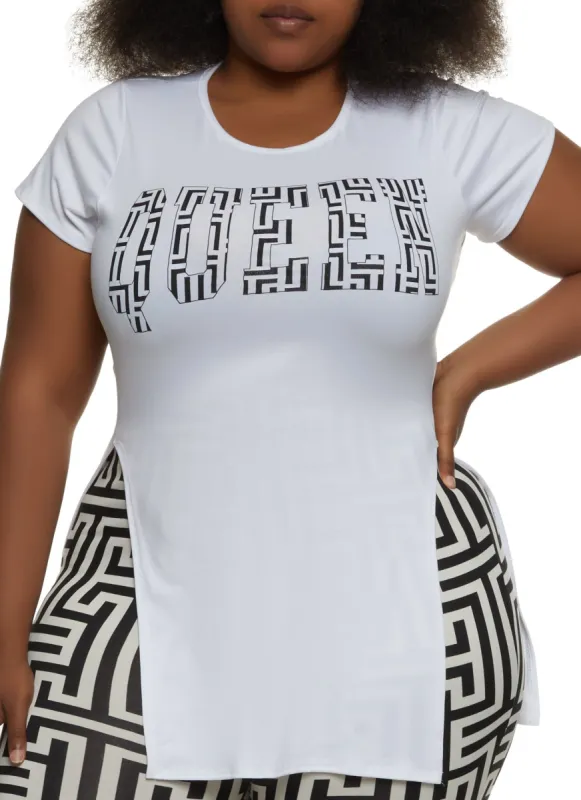 Plus Size Queen Graphic Tunic Tee sold by Rainbow