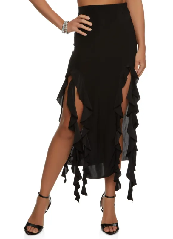 Split Hem Ruffled Skirt sold by Rainbow